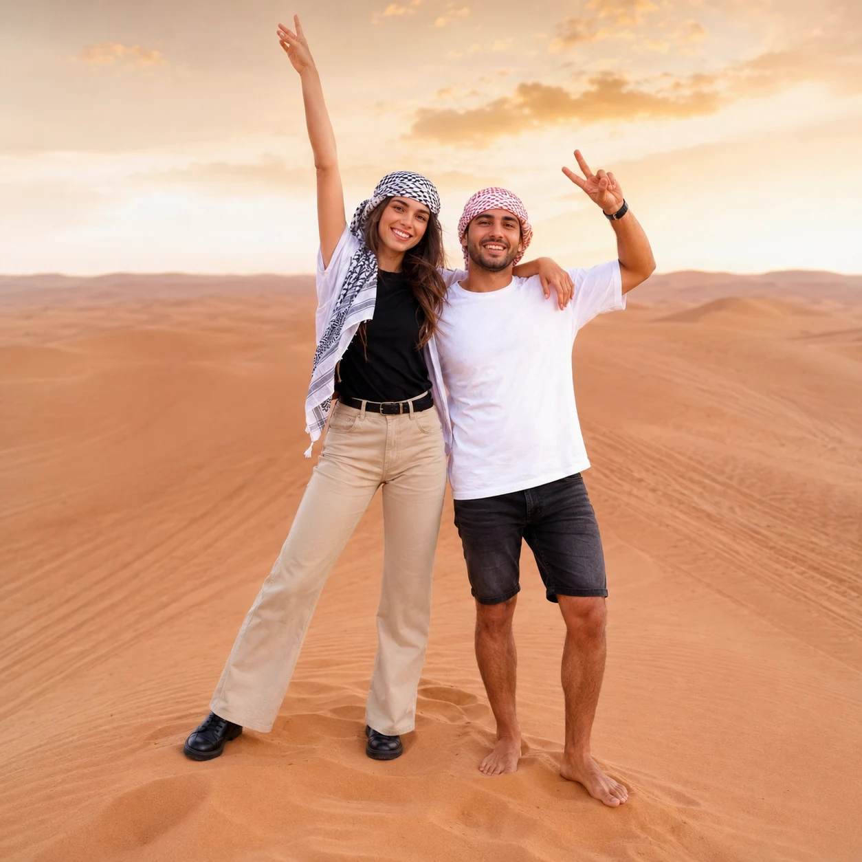 Couple Enjoying Desert Safari