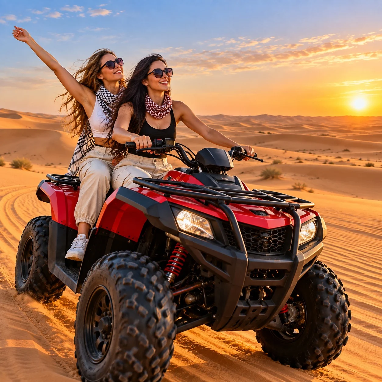 Dubai desert quad biking guide – quad bike riding the Lahbab Red Dunes at Al Badayer, Sharjah