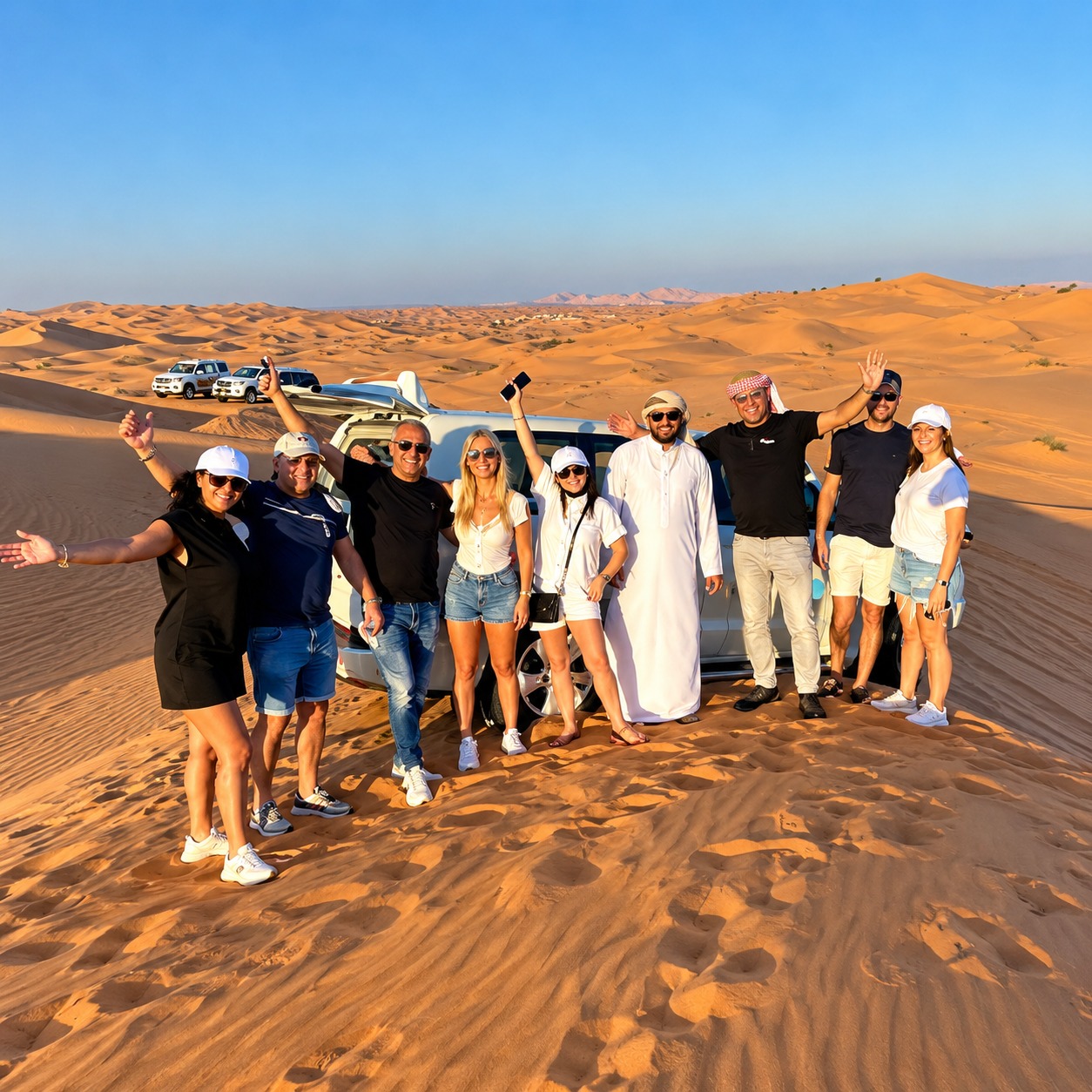 Sharing Desert Safari Dubai with shared 4x4 Land Cruiser