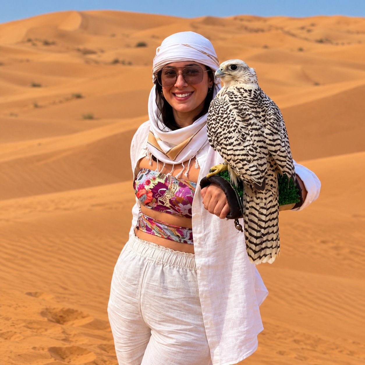 Arabian falcon photo experience Dubai