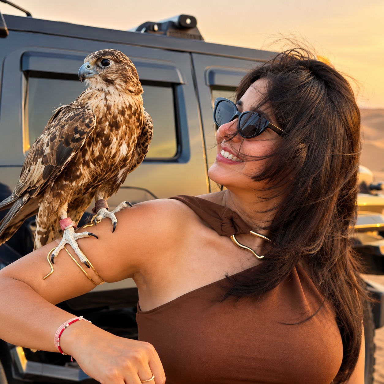 Dubai desert falcon photography experience
