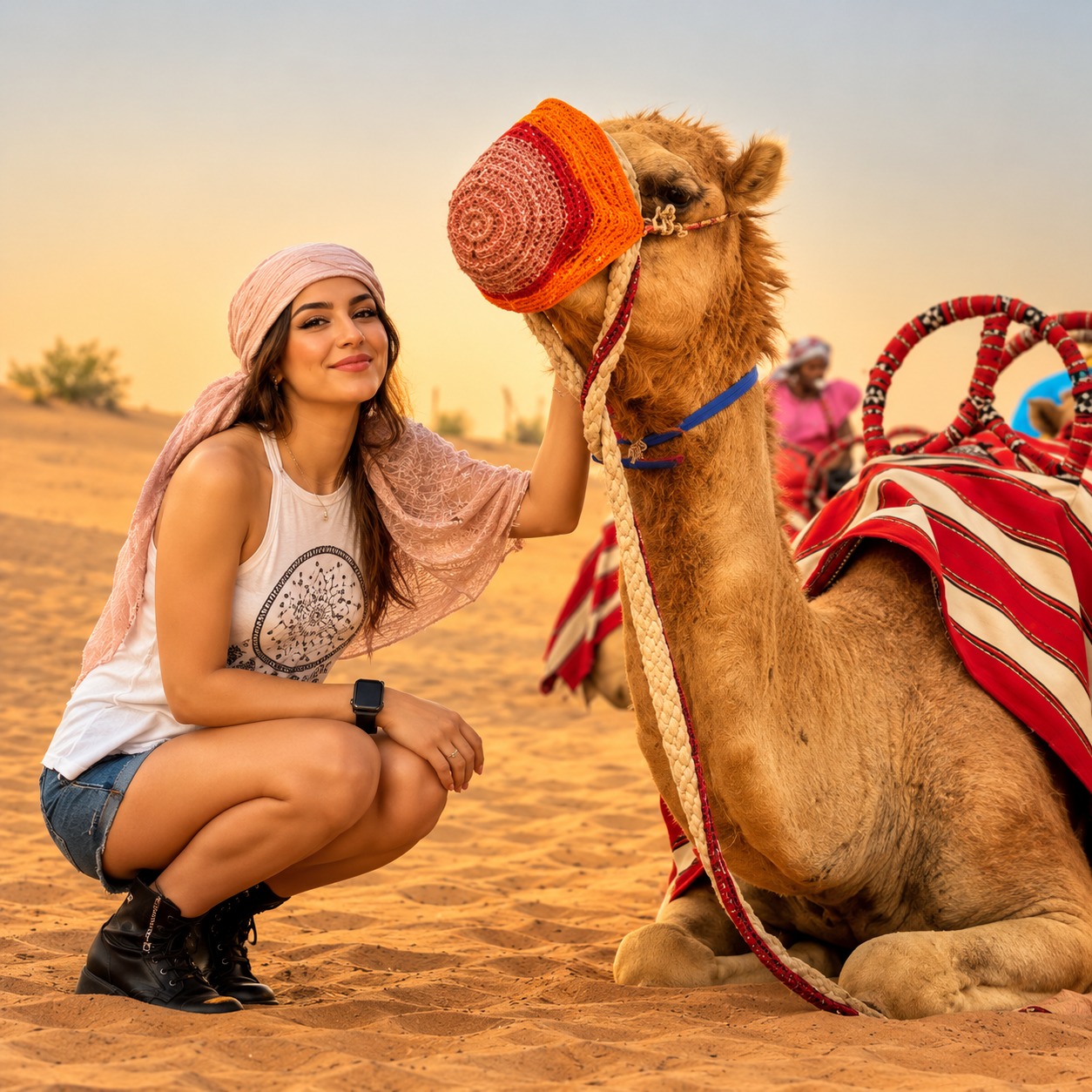Dubai desert camel safari ride